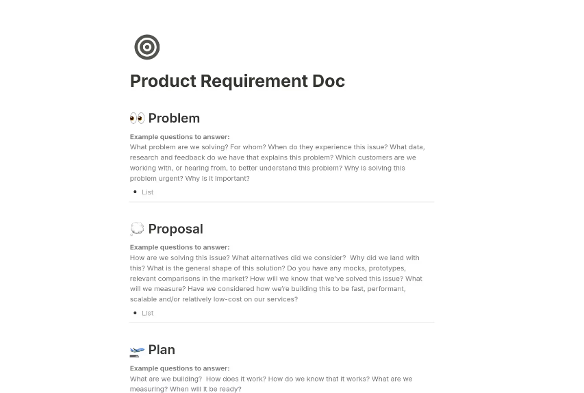 Product Requirement Template