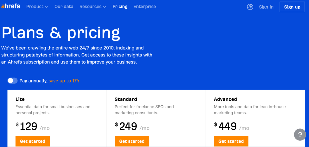 Ahrefs Pricing