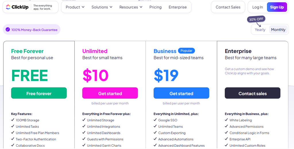 Clickup Pricing
