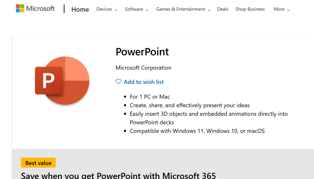 Microsoft PowerPoint Screenshot