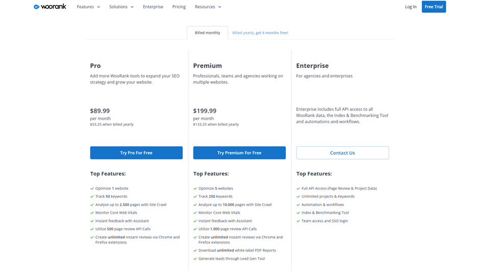 Woorank Pricing