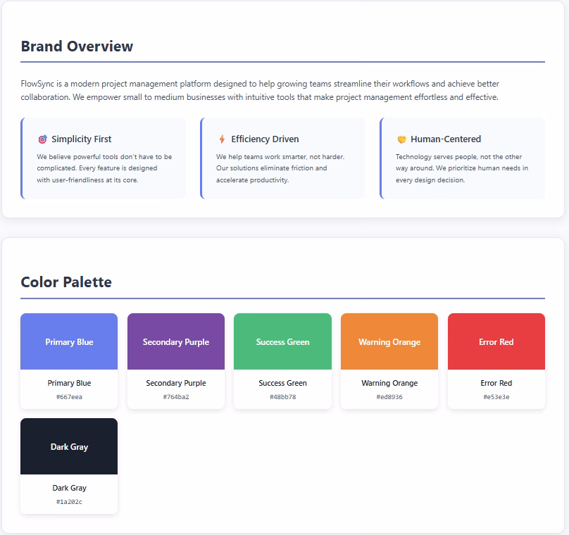 Brand Style Guide Chart Example